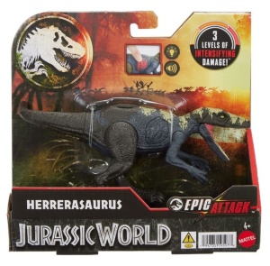 Figurină dinozaur Mattel Jurassic World: Epic Attack - Herrerasaurus (HTP66)
