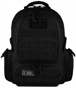 Ghiozdan 4 Compartimente, St.Majewski, Impermeabil, Gama St.Right - Military Black, Format BP36 46x30x20cm