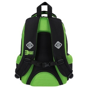Ghiozdan Prescolari, St.Right, 3 Compartimente, Impermeabil, Green Power (Alien) BP26, 39x27x17cm - Img 2