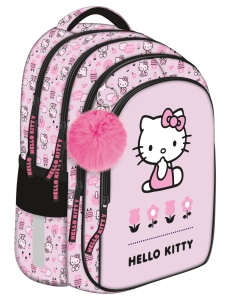 Ghiozdan Scolar Copii, BP58 Hello Kitty Pink, 4 Compartimente, Ergonomic, 22L, 40x28x18cm