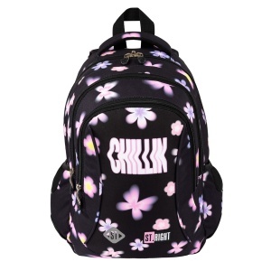 Ghiozdan Scolar Copii St.Right BP26 Flower Mood, 3 Compartimente, Ergonomic, 20L, 39x27x17 cm
