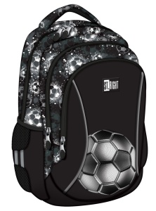 Ghiozdan Scolar Copii St.Right BP26 Silver Goal, 3 Compartimente, Ergonomic, 20L, 39x27x17 cm