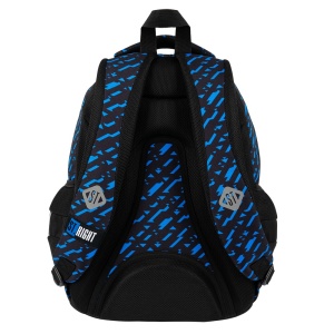Ghiozdan Scolar St.Right BP06 - Cosmic Soccer, 4 Compartimente, Ergonomic, 42x31x22cm - Img 2