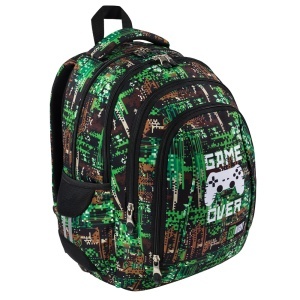 Ghiozdan St.Right, 4 Compartimente, Ergonomic, Impermeabil, Game Over BP04 43x32x20cm - Img 2