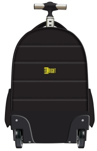 Ghiozdan tip Troler St.Right TB01, Positive Attitude, Roti Silicon, Impermeabil, 44x32x25 cm - Img 2
