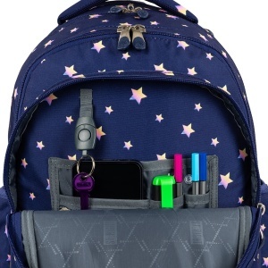 Ghiozdan tip Troler St.Right TB01, Unicorn Glow, Roti Silicon, Impermeabil, 44x32x25 cm - Img 7