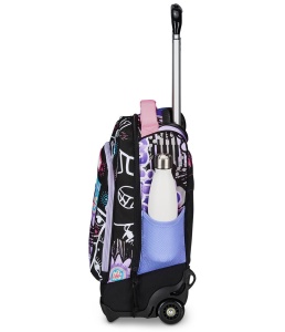 Ghiozdan Troler, Mitama, Tija Dubla, DR. Trolley Junior Flower Fashion, 49x31X20cm 35l - Img 2