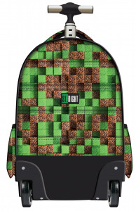 Ghiozdan Troler, St.Right, Roti Silicon, Impermeabil, Colectia Pixel Cubes, TB01, 44x32x25cm - Img 2