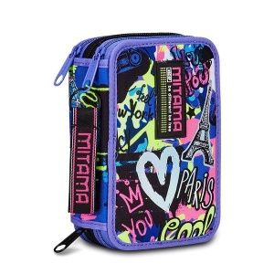 Penar cu 3 Fermoare Echipat, Mitama SuperTriplo, 50 Piese,City Love, 20x14.5x7.4cm