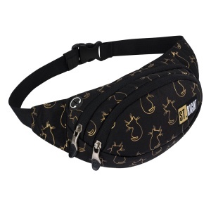 Borseta Brau, St.Right, cu 2 Compartimente, Impermeabila, Golden Cats WB02, 30x14.5x7cm