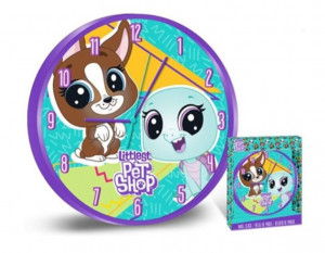 Ceas de perete pentru copii, Littlest Pet Shop, 25 cm, Multicolor