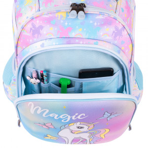 Ghiozdan Ergonomic, St.Right, 2 Compartimente, Ajustabil pe Inaltime, Colectia - Magic Unicorn HB01 39x29x17cm - Img 4