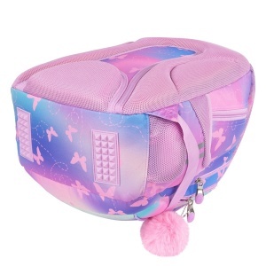 Ghiozdan Prescolari, St.Right, 3 Compartimente, Impermeabil, Pink Butterflies BP26, 39x27x17cm - Img 4