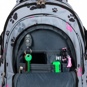 Ghiozdan Scolar 4 Compartimente, St.Majewski, Ergonomic, Impermeabil, Colectia St.Right - Paws BP01, 43x32x21cm - Img 6