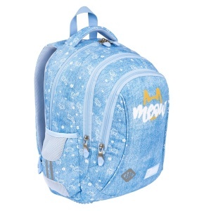 Ghiozdan Scolar Copii St.Right BP26 Meow Mood, 3 Compartimente, Ergonomic, 20L, 39x27x17 cm - Img 4