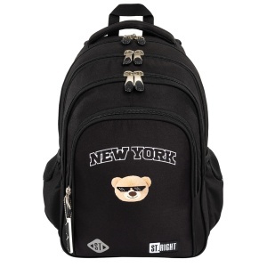 Ghiozdan Scolar Copii St.Right, BP58 NYC Mood, 4 Compartimente, Ergonomic, 22L, 40x28x18cm