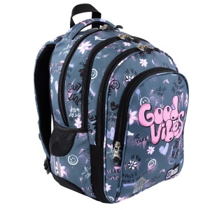Ghiozdan Scolar cu 4 Compartimente, Impermeabil, Colectia St.Right - Good Vibes BP58, 40x28x18cm - Img 2
