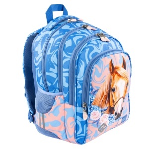 Ghiozdan Scolar cu 4 Compartimente, Impermeabil, Colectia St.Right - Romantic Horse BP58, 40x28x18cm - Img 2