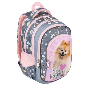 Ghiozdan Scolar cu 4 Compartimente, St.Majewski, Colectia Sweet Pomeranian BP58, 40x28x18cm