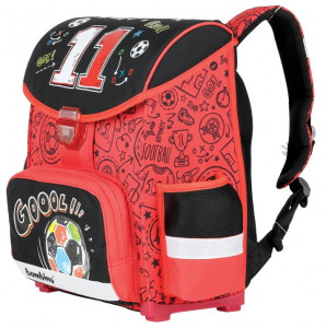 Ghiozdan Scolar Ergonomic St.Majewski - Gama Premium, FOOTBALL, Ventilatie Venti Stream, Rigid, Impermeabil, Elemente Reflectorizante, 35.5x27.5x16cm, - Img 3