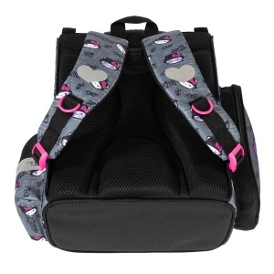 Ghiozdan Scolar Rigid St.Majewski - Hello Kitty Grey, Ergonomic, Ventilatie - Img 2