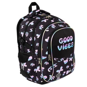 Ghiozdan Scolar St.Right BP01 Holo-Baloons, 4 Compartimente, Ergonomic, 43x32x21cm - Img 2