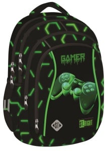 Ghiozdan Scolar St.Right BP04 - Green Level, 4 Compartimente, Ergonomic, 43x32x20cm