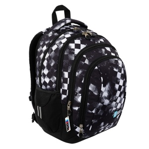 Ghiozdan Scolar St.Right BP04 - Race Check, 4 Compartimente, Ergonomic, 43x32x20cm - Img 3