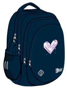 Ghiozdan Scolar St.Right BP06 - Moonlight Heart, 4 Compartimente, Ergonomic, 42x31x22cm