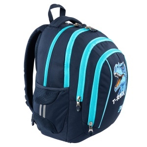 Ghiozdan St.Right, 4 Compartimente, Ergonomic, Impermeabil, Blue T-Rex BP04 43x32x20cm - Img 2