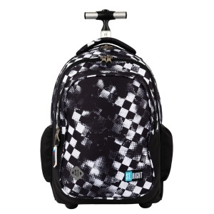 Ghiozdan tip Troler St.Right TB01, Race Check, Roti Silicon, Impermeabil, 44x32x25 cm - Img 7