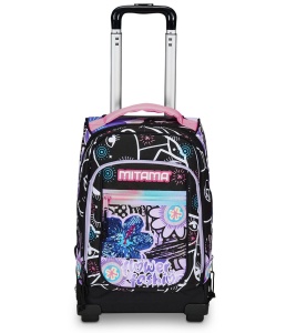 Ghiozdan Troler, Mitama, Tija Dubla, DR. Trolley Junior Flower Fashion, 49x31X20cm 35l - Img 3
