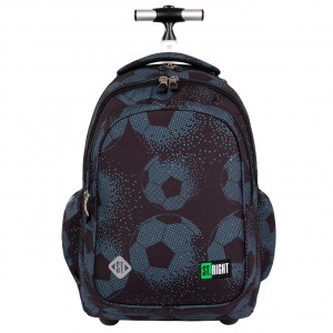 Ghiozdan Troler, St.Right, Roti Silicon, Impermeabil, Colectia Football, TB01, 44x32x25cm