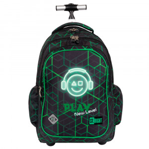 Ghiozdan Troler, St.Right, Roti Silicon, Impermeabil, Colectia Play New Level, TB01, 44x32x25cm