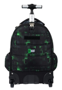 Ghiozdan Troler, St.Right, Roti Silicon, Impermeabil, Green Game TB01, 44x32x25cm - Img 2