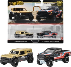 Masinute Metal, Hot Wheels Premium, 1/64 Ford Bronco R & 17 Ford F-150 Raptor