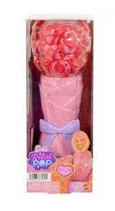 Păpușă cu accesorii surpriză Barbie Petal Pop Flower Reveal - Trandafir Rosu (Mattel - JMF57)