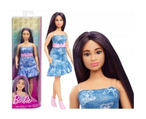 Papusa Mattel, Barbie Fashion, Rochie Denim cu imprimeu Fluturi