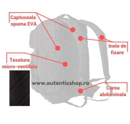 RUCSAC MILITAR MIL-TEC Marime L 36 litri - Negru - SKU 14002202 - Img 6