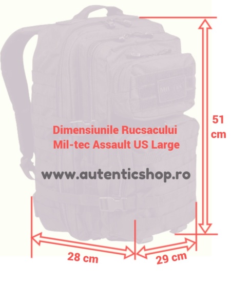 RUCSAC MILITAR MIL-TEC Marime L 36 litri - Negru - SKU 14002202 - Img 3