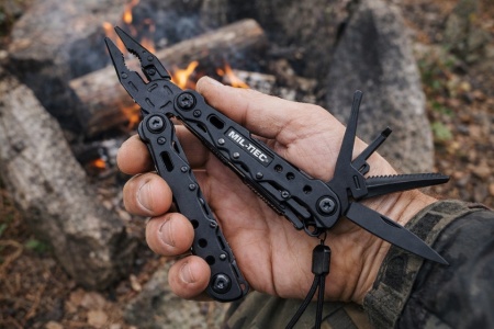 MULTITOOL MIL-TEC „BLACK COBRA" – 9 FUNCȚII UNEALTĂ SUPRAVIEȚUIRE &amp; CAMPING - SKU 15406102 - MULTI TOOL BLACK LG M.ETUI - Img 5