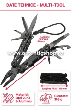 MULTITOOL MIL-TEC „BLACK COBRA" – 9 FUNCȚII UNEALTĂ SUPRAVIEȚUIRE & CAMPING - SKU 15406102 - MULTI TOOL BLACK LG M.ETUI - Img 3