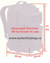RUCSAC MILITAR MIL-TEC Marime L 36 litri - Negru - SKU 14002202 - Img 3