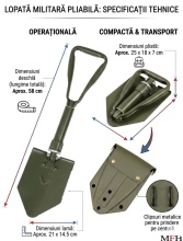Lopata pliabila militara MFH cu husa plastic rigid - Cazma 27033 - Img 4