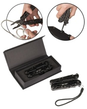 MULTITOOL MIL-TEC „BLACK COBRA" – 9 FUNCȚII UNEALTĂ SUPRAVIEȚUIRE & CAMPING - SKU 15406102 - MULTI TOOL BLACK LG M.ETUI - Img 2
