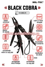 MULTITOOL MIL-TEC „BLACK COBRA" – 9 FUNCȚII UNEALTĂ SUPRAVIEȚUIRE & CAMPING - SKU 15406102 - MULTI TOOL BLACK LG M.ETUI - Img 4
