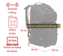 RUCSAC MILITAR MIL-TEC LASER-CUT Marime S 20 litri - Negru - SKU 14002602 - Img 3