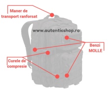 RUCSAC MILITAR MIL-TEC Marime L 36 litri - Negru - SKU 14002202 - Img 5