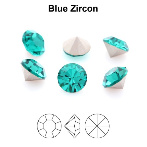 bisel máximo precioso ss39 - 8mm circón azul