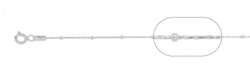 lant argint 925 cardano cu bilute 38 cm, greutate 1,50 grame
